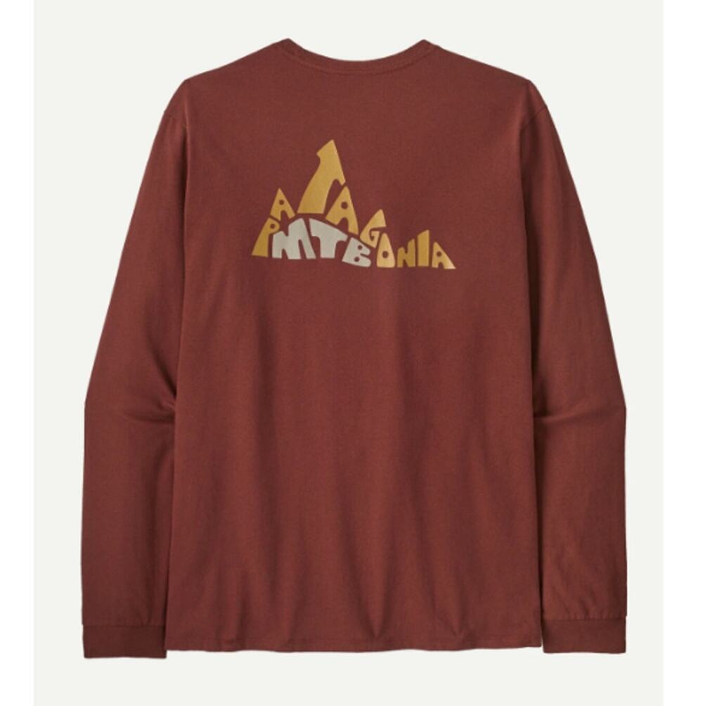 Patagonia Men's Dried Vanilla Long Sleeve Berm Logo Responsibiliti Tee Size M